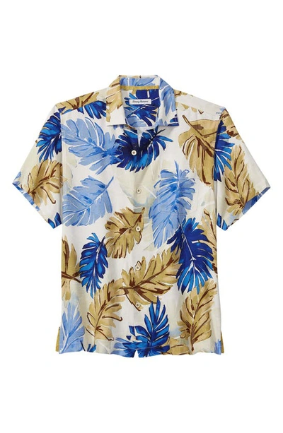 Tommy Bahama Ferona Fronds Short Sleeve Silk Button-up Shirt In Continental