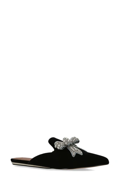 Kurt Geiger Velvet Mules In Black