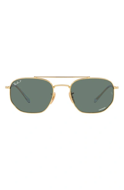 Ray Ban 57mm Polarized Irregular Sunglasses In Polar Grey