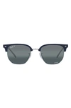 Ray Ban New Clubmaster 51mm Mirrored Polarized Irregular Sunglasses In Blue