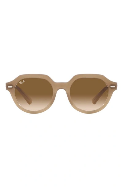 Ray Ban Gina 51mm Gradient Square Sunglasses In Brown Gradient