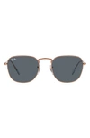 Ray Ban Frank 54mm Square Sunglasses In Pink Gold