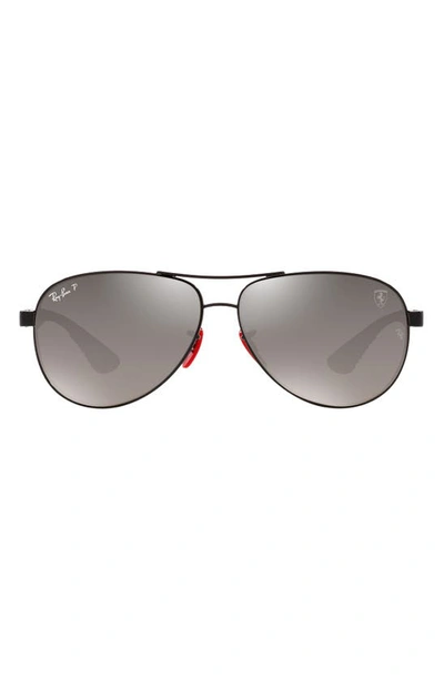 Ray Ban 61mm Gradient Polarized Pilot Sunglasses In Black