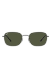 Ray Ban 57mm Gradient Pillow Sunglasses In Gunmetal