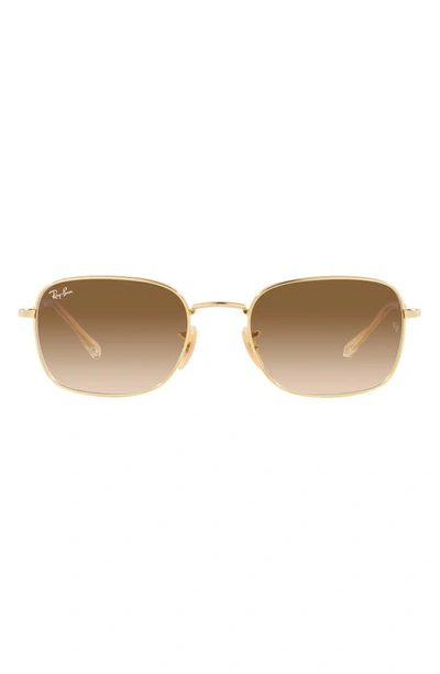 Ray Ban 57mm Gradient Pillow Sunglasses In Gold Flash