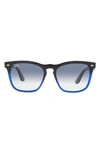 Ray Ban Steve 54mm Square Sunglasses In Clear/ Blue