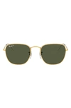 Ray Ban Frank 54mm Polarized Square Sunglasses In Yellow Gold