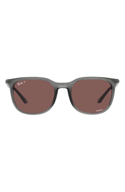 Ray Ban 54mm Polarized Pillow Sunglasses In Transparent Grey