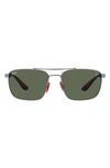 Ray Ban 58mm Square Sunglasses In Gunmetal