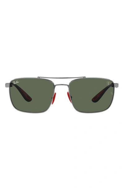 Ray Ban 58mm Square Sunglasses In Gunmetal