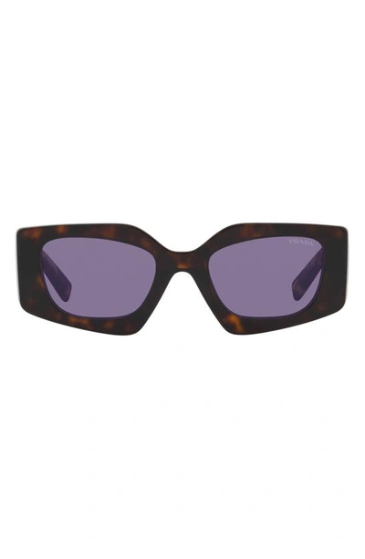 Prada Rectangle Acetate Sunglasses In Tortoise