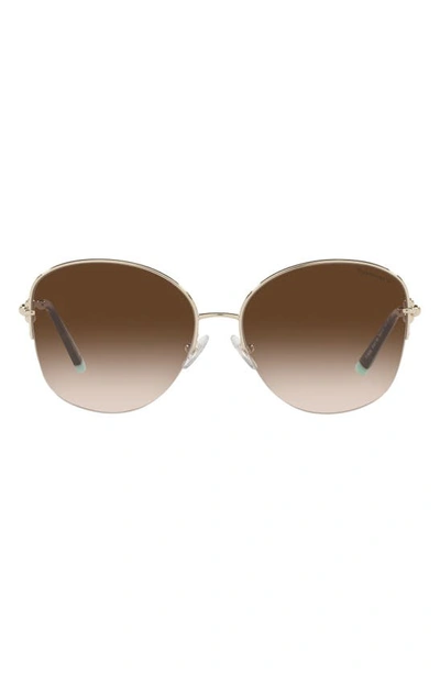 Tiffany & Co Tiffany Hardwear 58mm Pillow Sunglasses In Gold/brown Gradient