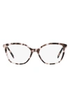 Prada 54mm Butterfly Optical Glasses In Pink Tortoise