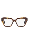 Prada 51mm Square Optical Glasses In Tortoise