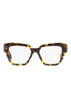 Prada 51mm Square Optical Glasses In Honey