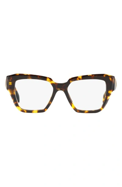 Prada 51mm Square Optical Glasses In Honey