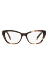 Prada 52mm Cat Eye Optical Glasses In Caramel