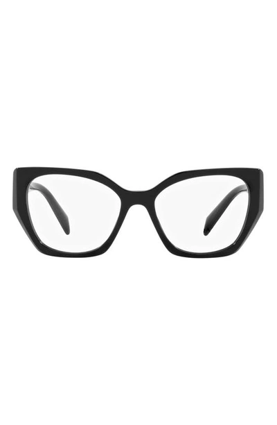 Prada 54mm Square Optical Glasses In Black