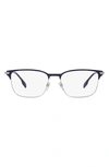Burberry Malcolm 55mm Rectangular Optical Glasses In Blue