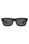 Ray Ban Warren 57mm Rectangular Sunglasses In Black