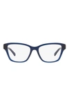 Tory Burch 53mm Rectangular Optical Glasses In Navy