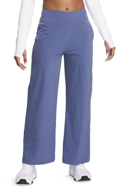 Nike Bliss Dri-fit Wide Leg Pants In Diffused Blue/ Clear