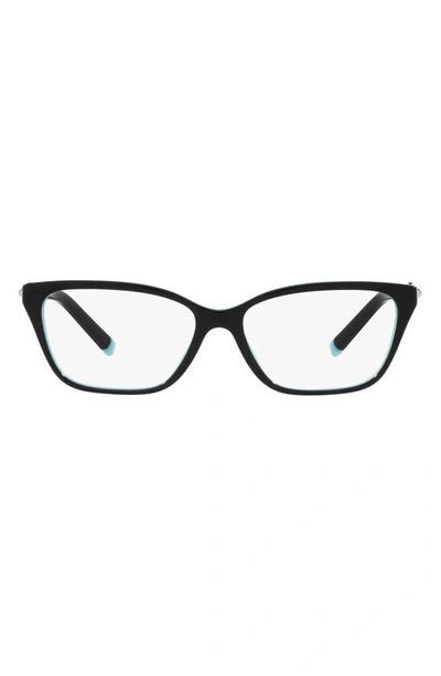 Tiffany & Co 55mm Rectangular Optical Glasses In Black Blue