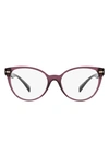 Versace 53mm Cat Eye Optical Glasses In Transparent Violet