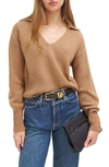 Reformation Beckie Cashmere Collared Sweater In Brown