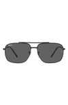 Ray Ban 59mm Pillow Sunglasses In Black