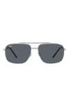 Ray Ban 59mm Pillow Sunglasses In Silver