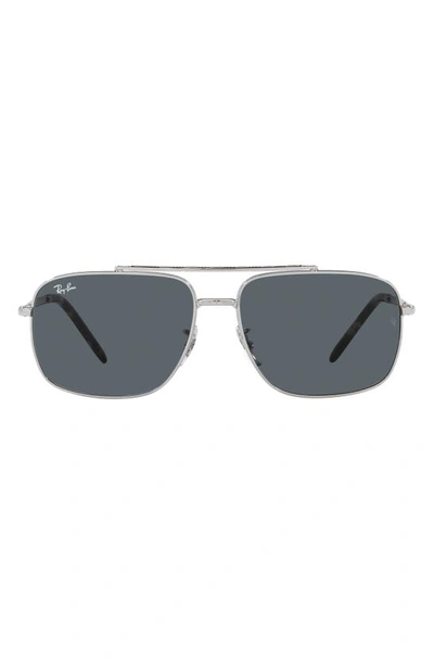 Ray Ban 59mm Pillow Sunglasses In Silver