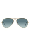 Ray Ban Original 62mm Aviator Sunglasses In Gold Blue