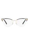 Versace 55mm Cat Eye Optical Glasses In Gold