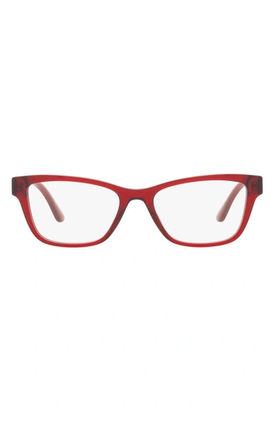 Versace 55mm Pillow Optical Glasses In Transparent Red