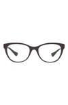 Versace 55mm Cat Eye Optical Glasses In Plum