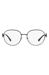 Versace 54mm Round Optical Glasses In Matte Black