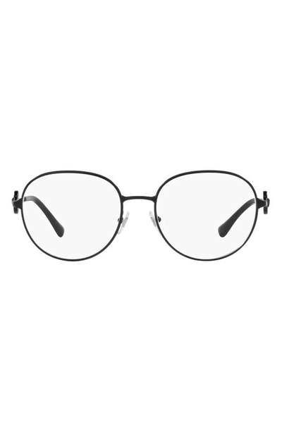 Versace 54mm Round Optical Glasses In Matte Black