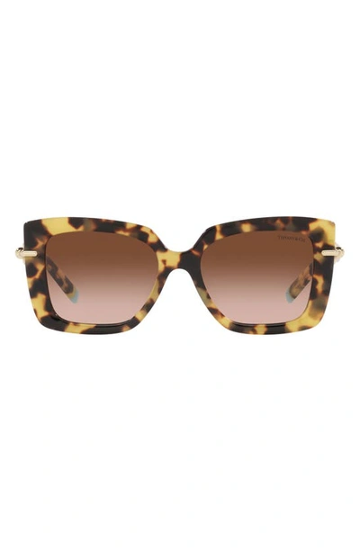 Tiffany & Co 53mm Gradient Butterfly Sunglasses In Mustard