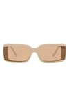 Tiffany & Co 62mm Oversize Rectangular Sunglasses In Beige