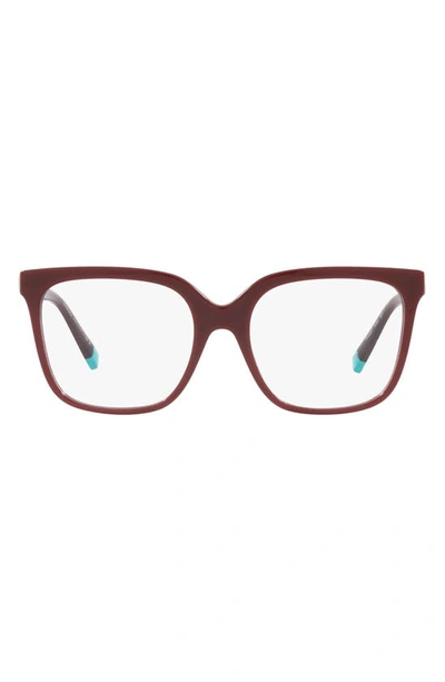 Tiffany & Co 54mm Square Optical Glasses In Burgundy