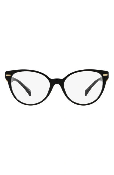 Versace 53mm Cat Eye Optical Glasses In Black