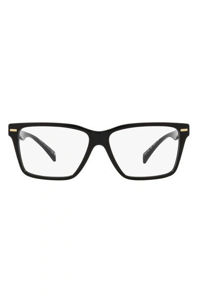 Versace 54mm Rectangular Optical Glasses In Black