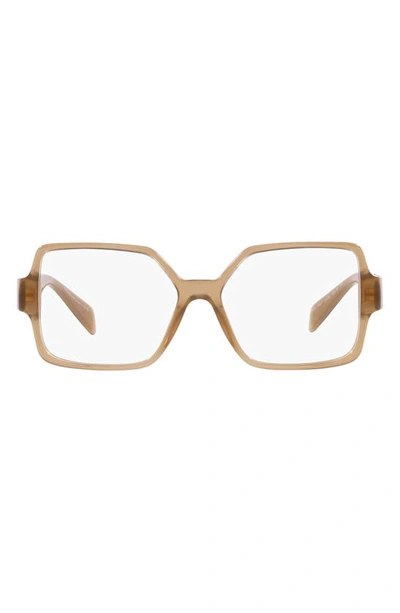 Versace 53mm Square Optical Glasses In Opal Beige