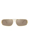 Versace 60mm Rectangular Sunglasses In Gold
