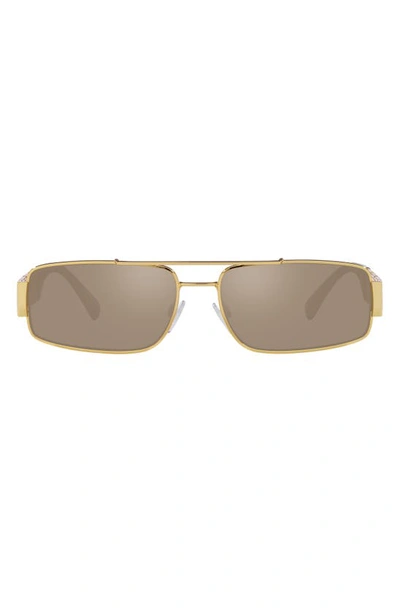 Versace 60mm Rectangular Sunglasses In Gold