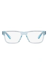 Versace 47mm Rectangular Optical Glasses In Clear Blue