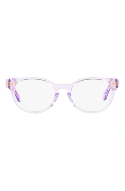 Versace 47mm Oval Optical Glasses In Trans Pink