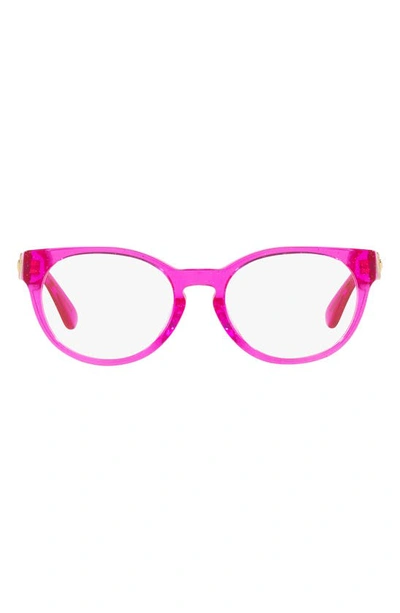 Versace Kids' 45mm Oval Optical Glasses In Fuchsia