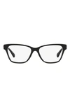 Versace 48mm Rectangular Optical Glasses In Black